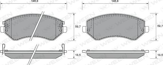 Ween 151-1510 - Kit de plaquettes de frein, frein à disque cwaw.fr