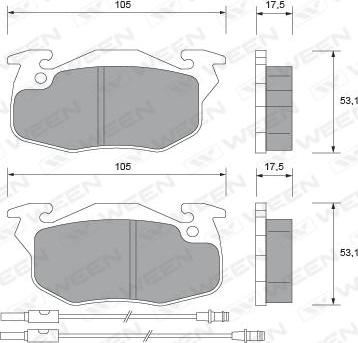 Ween 151-1585 - Kit de plaquettes de frein, frein à disque cwaw.fr