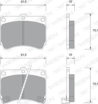 Ween 151-1580 - Kit de plaquettes de frein, frein à disque cwaw.fr