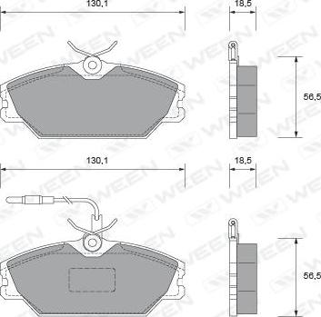 Ween 151-1582 - Kit de plaquettes de frein, frein à disque cwaw.fr