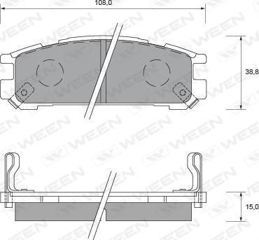 Ween 151-1539 - Kit de plaquettes de frein, frein à disque cwaw.fr