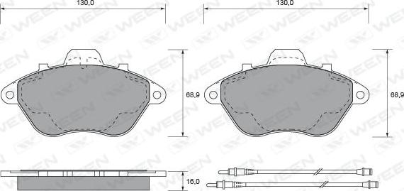 Ween 151-1534 - Kit de plaquettes de frein, frein à disque cwaw.fr