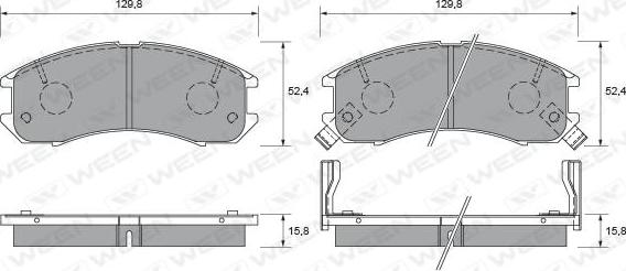 Ween 151-1530 - Kit de plaquettes de frein, frein à disque cwaw.fr