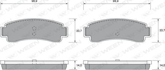 Ween 151-1531 - Kit de plaquettes de frein, frein à disque cwaw.fr