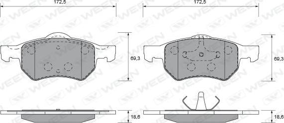 Ween 151-1532 - Kit de plaquettes de frein, frein à disque cwaw.fr