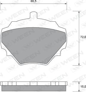 Ween 151-1526 - Kit de plaquettes de frein, frein à disque cwaw.fr