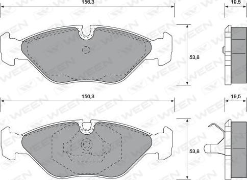 Ween 151-1523 - Kit de plaquettes de frein, frein à disque cwaw.fr