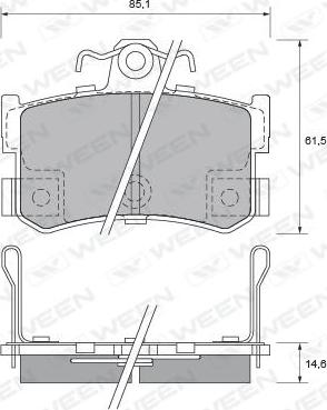 Ween 151-1690 - Kit de plaquettes de frein, frein à disque cwaw.fr