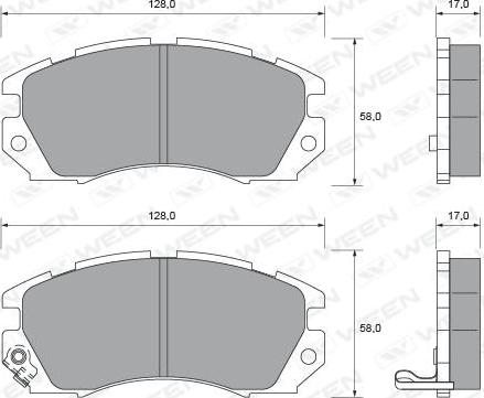 Ween 151-1697 - Kit de plaquettes de frein, frein à disque cwaw.fr