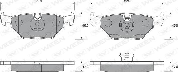 Ween 151-1644 - Kit de plaquettes de frein, frein à disque cwaw.fr