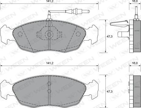 Ween 151-1641 - Kit de plaquettes de frein, frein à disque cwaw.fr