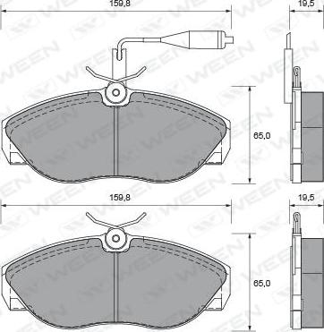 Ween 151-1643 - Kit de plaquettes de frein, frein à disque cwaw.fr