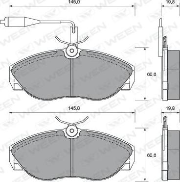 Ween 151-1642 - Kit de plaquettes de frein, frein à disque cwaw.fr