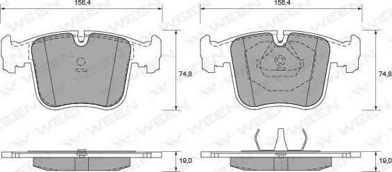 Ween 151-1650 - Kit de plaquettes de frein, frein à disque cwaw.fr