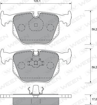 Ween 151-1652 - Kit de plaquettes de frein, frein à disque cwaw.fr