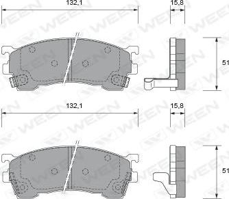 Ween 151-1665 - Kit de plaquettes de frein, frein à disque cwaw.fr