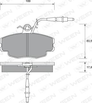 Ween 151-1666 - Kit de plaquettes de frein, frein à disque cwaw.fr