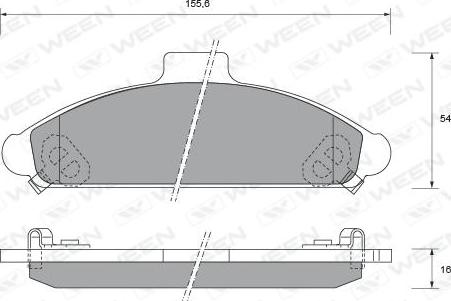 Ween 151-1661 - Kit de plaquettes de frein, frein à disque cwaw.fr