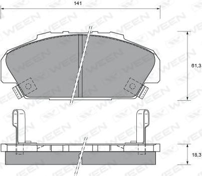 Ween 151-1663 - Kit de plaquettes de frein, frein à disque cwaw.fr