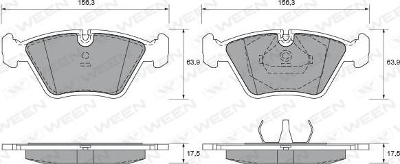 Ween 151-1609 - Kit de plaquettes de frein, frein à disque cwaw.fr