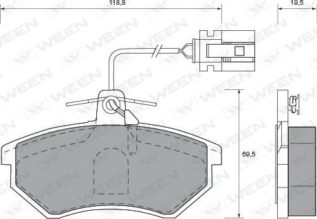 Ween 151-1601 - Kit de plaquettes de frein, frein à disque cwaw.fr