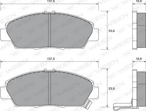 Ween 151-1607 - Kit de plaquettes de frein, frein à disque cwaw.fr