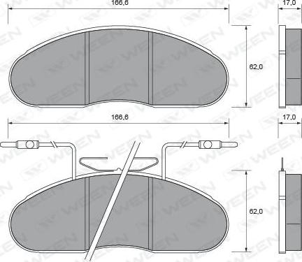 Ween 151-1619 - Kit de plaquettes de frein, frein à disque cwaw.fr