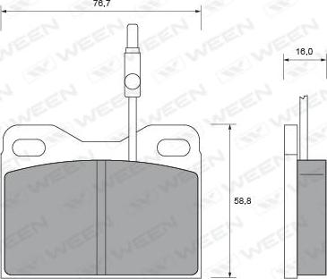 Ween 151-1618 - Kit de plaquettes de frein, frein à disque cwaw.fr