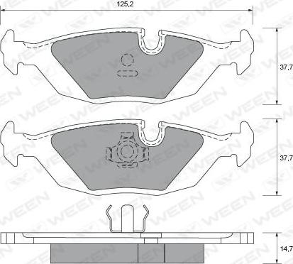 Ween 151-1612 - Kit de plaquettes de frein, frein à disque cwaw.fr