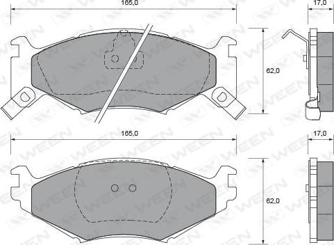 Ween 151-1680 - Kit de plaquettes de frein, frein à disque cwaw.fr