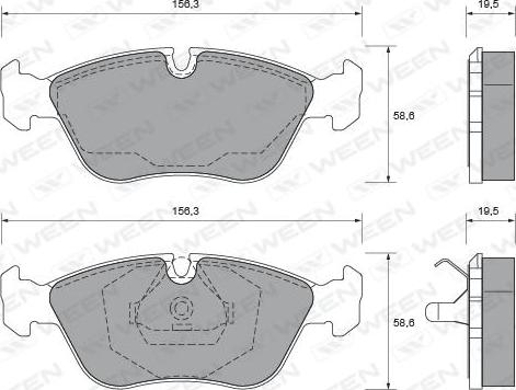 Ween 151-1682 - Kit de plaquettes de frein, frein à disque cwaw.fr