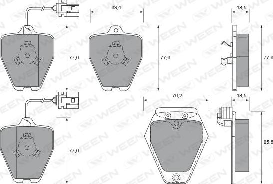 Ween 151-1687 - Kit de plaquettes de frein, frein à disque cwaw.fr