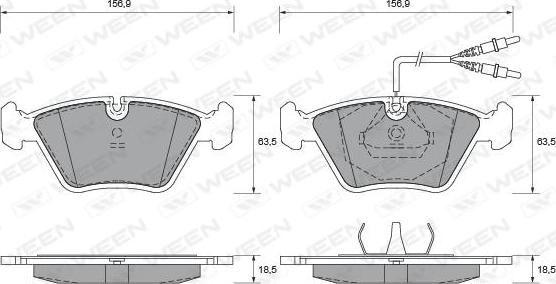 Ween 151-1634 - Kit de plaquettes de frein, frein à disque cwaw.fr