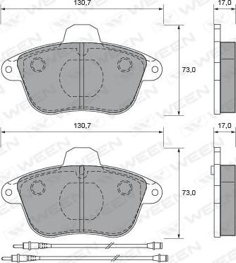 Ween 151-1625 - Kit de plaquettes de frein, frein à disque cwaw.fr