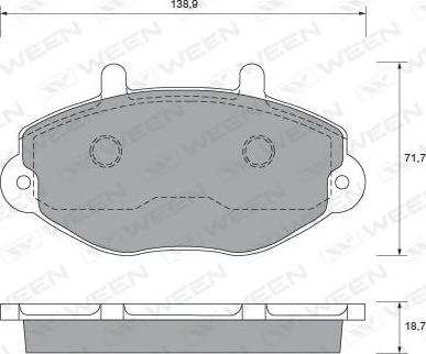 Ween 151-1622 - Kit de plaquettes de frein, frein à disque cwaw.fr