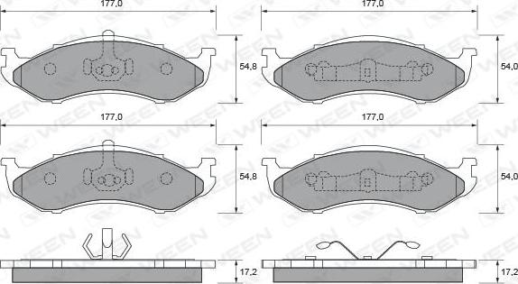 Ween 151-1676 - Kit de plaquettes de frein, frein à disque cwaw.fr