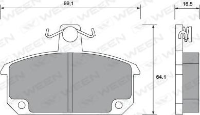 Ween 151-1097 - Kit de plaquettes de frein, frein à disque cwaw.fr