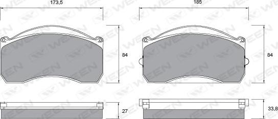 Ween 151-1061 - Kit de plaquettes de frein, frein à disque cwaw.fr