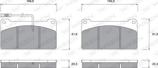 Ween 151-1063 - Kit de plaquettes de frein, frein à disque cwaw.fr