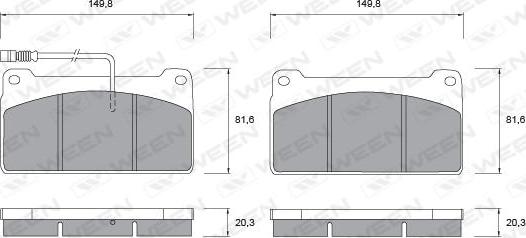 Ween 151-1062 - Kit de plaquettes de frein, frein à disque cwaw.fr