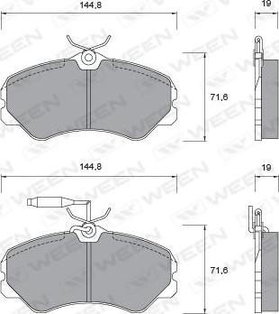 Ween 151-1009 - Kit de plaquettes de frein, frein à disque cwaw.fr