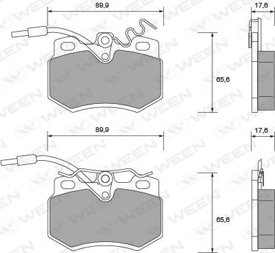 Ween 151-1008 - Kit de plaquettes de frein, frein à disque cwaw.fr