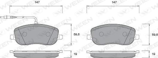 Ween 151-1014 - Kit de plaquettes de frein, frein à disque cwaw.fr