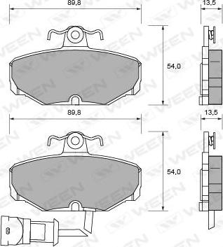 Ween 151-1013 - Kit de plaquettes de frein, frein à disque cwaw.fr