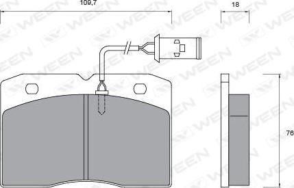 Ween 151-1017 - Kit de plaquettes de frein, frein à disque cwaw.fr