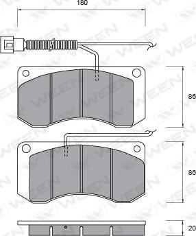 Ween 151-1038 - Kit de plaquettes de frein, frein à disque cwaw.fr