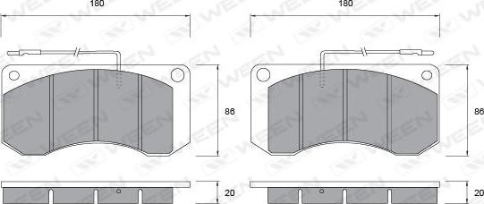 Ween 151-1037 - Kit de plaquettes de frein, frein à disque cwaw.fr