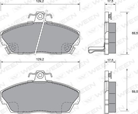 Ween 151-1024 - Kit de plaquettes de frein, frein à disque cwaw.fr