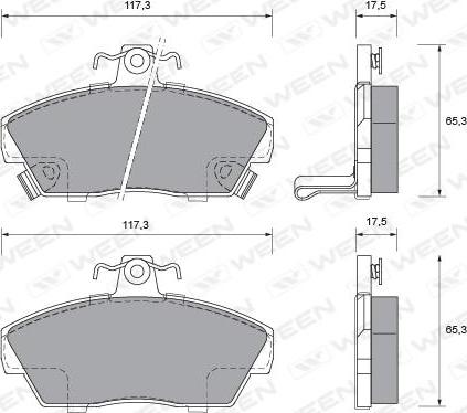 Ween 151-1026 - Kit de plaquettes de frein, frein à disque cwaw.fr