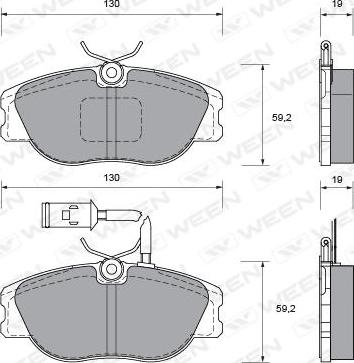 Ween 151-1021 - Kit de plaquettes de frein, frein à disque cwaw.fr